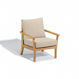 Hospitality Restauarant Hotel Chelsea Teak Mera Upholstered Outdoor Deep Seating Club Arm Chair